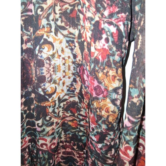 Abercrombie & Fitch Multicolor Floral Long Sleeve Dress Sz L - Picture 2 of 3